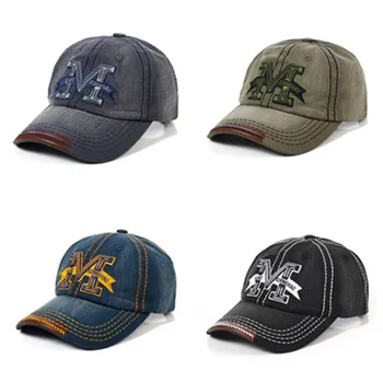 Yeni Trend Denim beyzbol şapkası Erkekler İçin İşlemeli Mektup Snapback Şapka Kapaklar Vintage Güneşlik kamyon şoförü şapkaları Baba Şapka