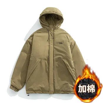 Aşağı Kargo Ceket Erkekler Moda Kış pamuk kapüşonlu Kalın Sıcak Rüzgarlık Palto Dış Giyim Giysiler 0815-4