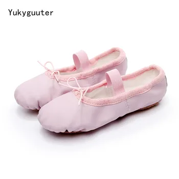 Kızlar bale ayakkabıları Deri Yumuşak Taban Bale Dans Terlik Çocuk Uygulama balerin ayakkabıları Kadın Jimnastik