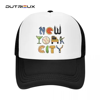 Meyve Hamburger New York City 2023 Yaz Kadın Erkek Örgü beyzbol şapkası Güneş Şapka Açık Nefes Şapka Casquette