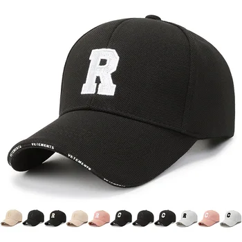 Mektup R C Nakış beyzbol şapkası Kadın Erkek Ayarlanabilir Açık Spor güneşlikli kep Çift Moda Gelgit Hip Hop şoför şapkası Ins DP075