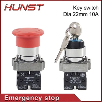 Hunst Acil Durdurma Düğmesi NC Anahtar Anahtarı NO AC15 10A için CO2 Lazer Oyma Kesme Makinesi