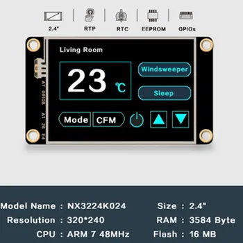 NX3224K024 2.4 inç insan-bilgisayar etkileşimi arayüzü HMI gelişmiş İngilizce sürüm resmi ve orijinal