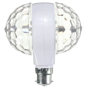 B22 LED sahne ışık efekti lambası LED topu sahne AC85-265V ışık RGB ışık dönen KTV parti için çift başlı RGB sahne ışıkları