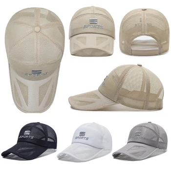 Yeni Yaz Tam Örgü beyzbol şapkası Klasik Boy Spor Kemik Gorras Büyük Boy Düz Renk Nefes Snapback Şapka Kamyon Şoförü kapakları