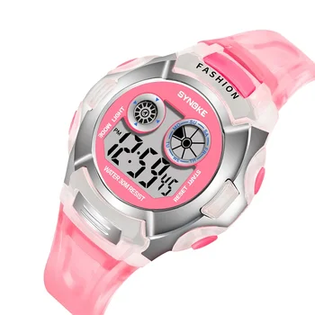 SYNOKE Çocuk dijital saat Led Işıklı Saat Su Geçirmez Spor kol saati Çok Fonksiyonlu elektronik saat Erkek Kız için