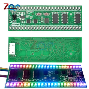 RGB MCU Ayarlanabilir Ekran Desen 24 LED VU Metre Ses Seviyesi Göstergesi Kurulu Çift Kanal LED Modülü