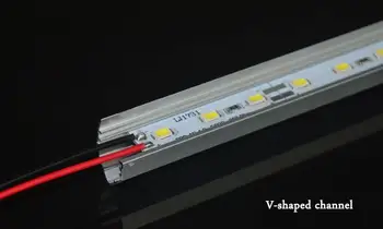 Ücretsiz kargo 10 adet SMD5730 led çubuk ışıkları 12 volt led ışıkları 36 LEDs/0.5 M V şeklinde Alüminyum kanal