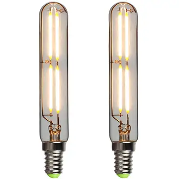 2 ADET Boru Şeklindeki LED Ampuller T20 Vintage Uzun Filament Ampul E12 E14 Kısılabilir Edison Retro Lambalar Avize Kolye ışık