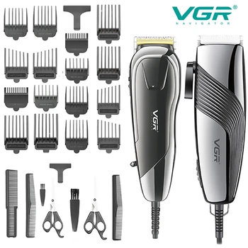 VGR Saç Kesme Profesyonel Saç Kesme Makinesi Ayarlanabilir Berber Elektrikli Saç Düzeltici Kablolu Saç Kesimi Clipper Erkekler için V-127