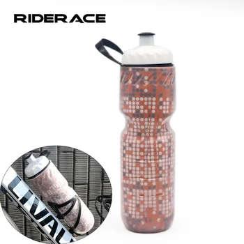 Bisiklet su şişesi dağ yol bisikleti taşınabilir su şişesi MTB açık kamp bisiklet çift katmanlı termal tutmak soğuk su ısıtıcısı