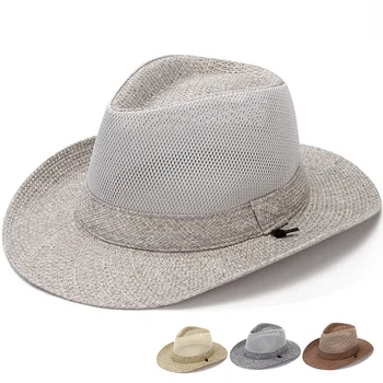Yaz Şapka Adam İçin güneş şapkası Eğlence dış mekan teli Resmi Şapka Nefes Ve Serin Kadın Kubbe Sahil Tatil Geniş Ağız Güneşlik Şapka