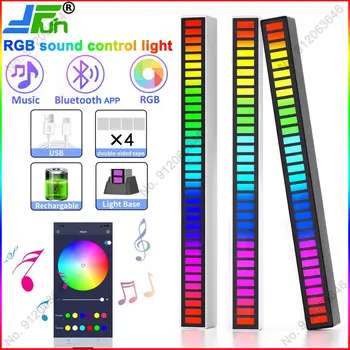 RGB ses kontrolü led ışık pikap ışıkları App kontrolü ses aktif ritim ışık RGB renk LED lamba çubuğu müzik ortam ışığı