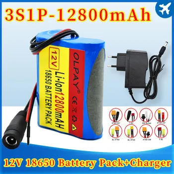 Batterie Au Lityum Şarj Edilebilir 12 V 100 % mAh 3S1P, 12800, Panneau De Koruma, Şarj Cihazı 1a, Yeni, 18650