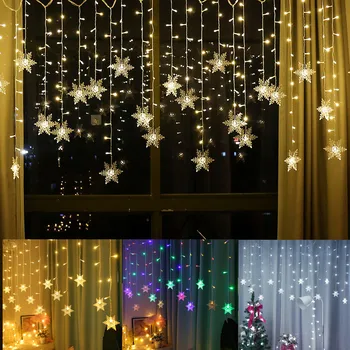 3 M noel kar taneleri LED perde ışık dize peri ışıklar yanıp sönen ışıklar lamba yılbaşı dekoru tatil parti ev dekorasyonumuzu