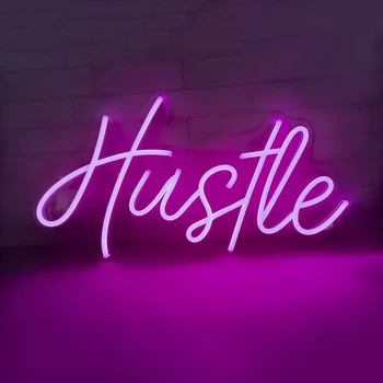 Planzo Hustle LED Neon burcu ışık mektup adı Logo kişiselleştirilmiş Neon tabelalar özel parti düğün ev dekoratif