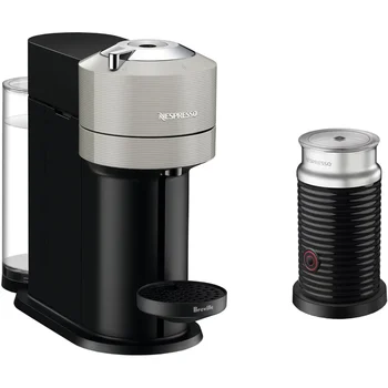 Breville Vertuo Yeni Kahve ve Espresso Makinesi Açık Gri artı Aeroccino3 süt köpürtücü Siyah kahve makinesi