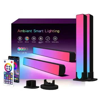 2 ADET LED pikap ışık RGB akıllı APP kontrolü senfoni lamba çubuğu WiFi Bluetooth masaüstü ortam ışığı ses aktif ritim ışıkları