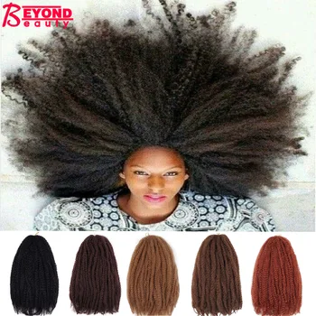 18 inç Sentetik Uzun Ombre Marley Büküm Saç Yumuşak Jumbo Tığ Örgüler saç ekleme Kadınlar İçin Afro Kinky Marley Örgüler Saç