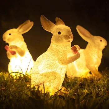 Canlı Hayvan Aydınlatma Villa Bahçe Köy Şerit Dekoratif Tavşan Lamba Kamu Parkı Emlak Otlak Peyzaj çim ışığı