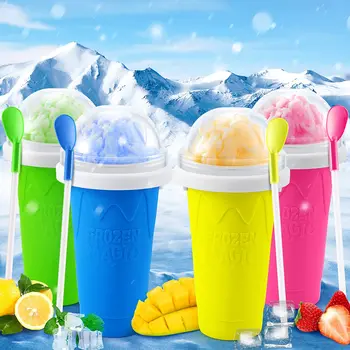 Smoothies Fincan dondurma yapma makinesi Hızlı Dondurulmuş Silikon Sıkmak Fincan DIY Milkshake Şişe Slushy Maker Su Şişesi Soğutma Fincan