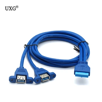 USB 3.0 Anakart 19pin 20pin USB 3.0 Dişi Çift Bağlantı Noktalı uzatma kablo kordonu 30cm 50cm 80cm 1ft 2ft vidalı bağlantı Tipi