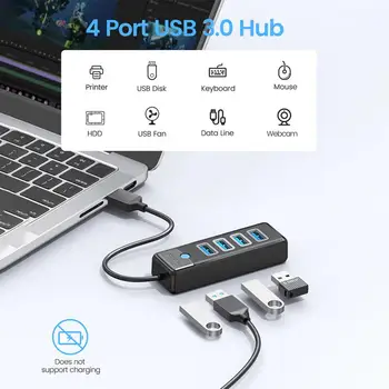 RYRA USB 3.0 Hub 4 Port OTG Adaptör Yüksek Hızlı Çoklu Splitter 5Gbps Çok Fonksiyonlu Genişletici Taşınabilir Genişleme Dock Dizüstü Bilgisayar