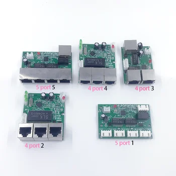 Mini PCBA 4/5 Bağlantı Noktaları Networkmini ethernet anahtar modülü 10 / 100Mbps 5V 12V 15V 18V 24V