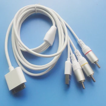 30 pins erkek RCA erkek USB adaptörü 1.5 m AV ses video kablosu iOS 6 için iOS 10 İçin ipad 3 iphone 4s Aux hoparlör Kablosu