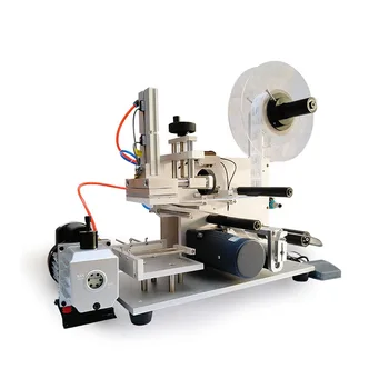 Düz Etiketleme Makinesi Otomatik Manuel Küçük Plastik Torba Kare Şişe Şişe Çift taraflı Kendinden yapışkanlı Etiketleme Makinesi