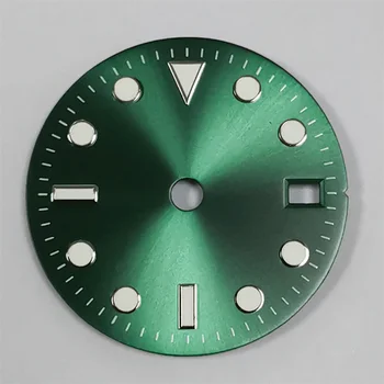 Yeni Varış NH34GMT Hiçbir Logo Arama 29mm Yeşil Işıklı saat Arama için Uygun Nh34 Hareketi Steril Arama
