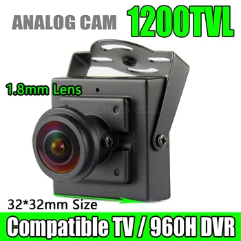 Panoramik 1.7 mm Balıkgözü Lens Geniş Açı Metal 1200TVL Güvenlik HD Cctv Mini Kamera Analog Uyumlu TV Ev İçin Braketi var
