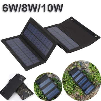 Taşınabilir güneş panelı 5V 10/8 / 6W güneş panelı USB Güvenli Şarj Stabilize pil şarj edici güç Bankası Telefon için Açık Kamp
