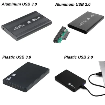 Siyah Alüminyum ve Plastik USB 2.0 / 3.0 2.5 