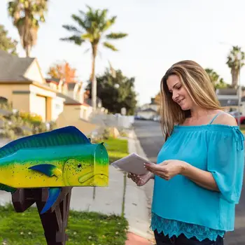 Balık Posta Kutusu Yeniden Kullanılabilir Yaratıcı Komik Posta Mektup Kutusu İşçilik Renkli Balık Sanat Posta Kutusu Açık Parklar Bahçeler