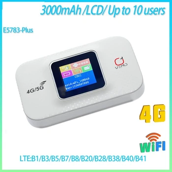 E5783 Artı 4G LTE CAT4 300 Mbps Taşınabilir Wifi sim kartlı router Yuvası Araba Cep Wifi 3000 mAh Pil Taşınabilir Yönlendirici