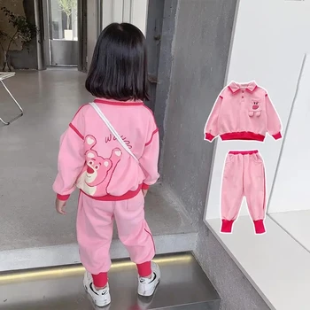 Kız Giyim Seti Yeni Bahar ve Sonbahar Giysileri çocuk Kazak Pantolon 2 parça Takım Elbise Kızlar İçin Bebek spor takımları
