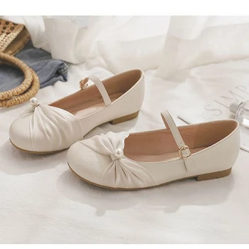 Lolita Ayakkabı kadın Yuvarlak Topuk gelin ayakkabıları Retro Ayakkabı Kadın rahat iş ayakkabısı Bale Düz Mary Jane Ayakkabı Zapatos De Mujer