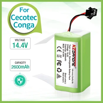 Bateria Conga 1090 990 950 Cecotec 14.4 V 4.0 Ah li-ion pil için Ecovacs Deebot DN621 601/605 Eufy RoboVac 35C Panda I7 V710