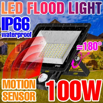 Açık Projektörler LED Reflektör Spot PIR Hareket Sensörü bahçe lambası IP66 Su Geçirmez Peyzaj Aydınlatma Dış Duvar Lambası