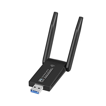 WiFi Kablosuz Ağ Kartı USB 3.0 1300 M Adaptörü AC1300 Dizüstü PC için Anten ile Mini Dongle